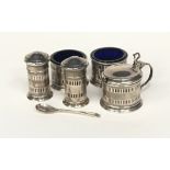 Silver condiment set to include some blue liners