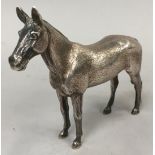 Silver plated free standing model of a horse
