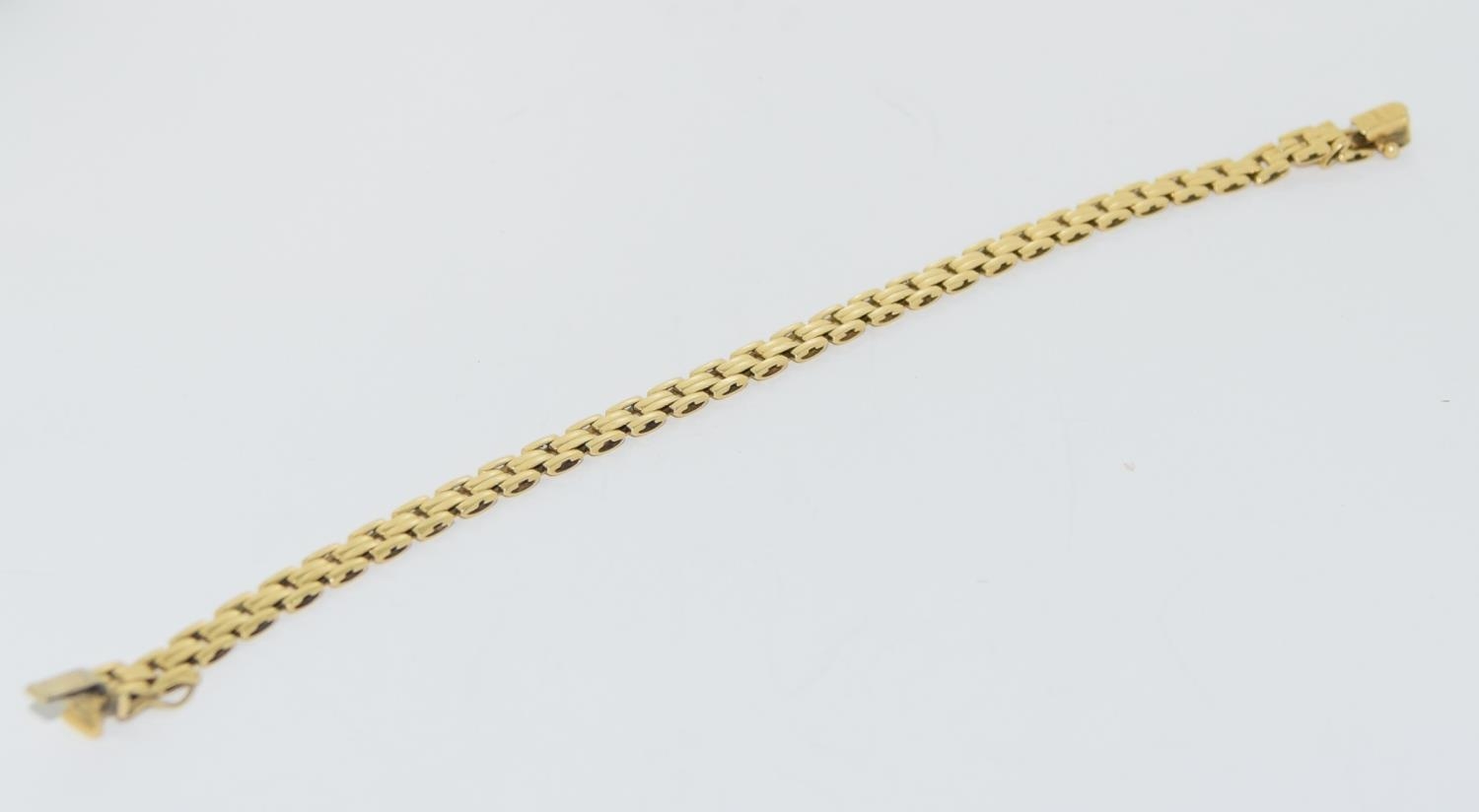 18ct gold ladies square link flat bracelet 10gm - Image 5 of 5