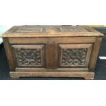 Art Nouveau carved coffer in small proportions 50x90x40cm