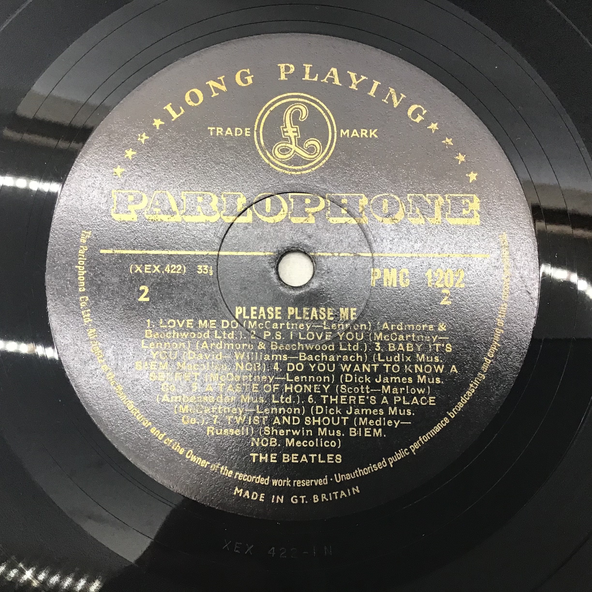 BEATLES - BLACK AND GOLD ?Please Please Me? LP vinyl record. Found on the Parlophone label PMC - Image 7 of 13