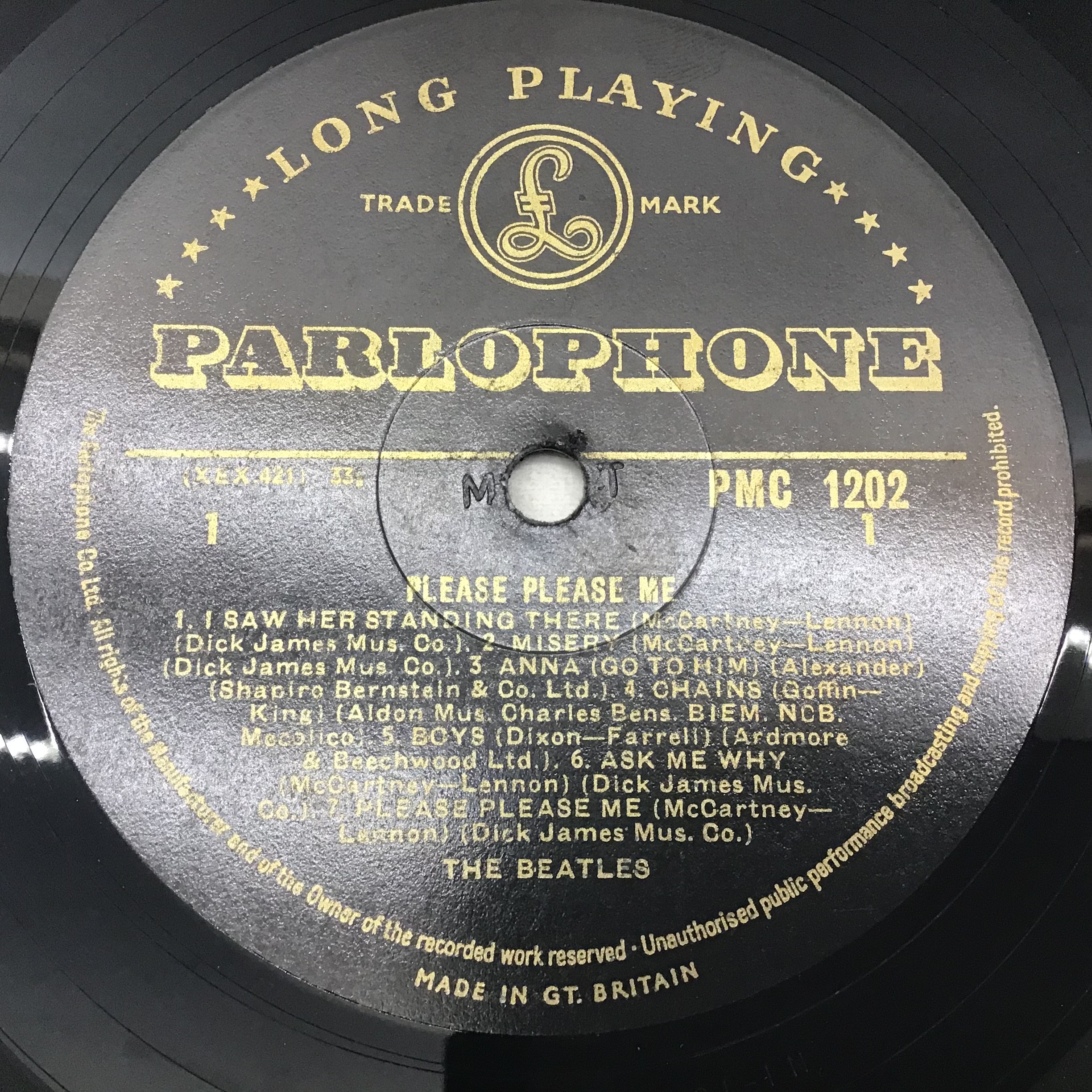 BEATLES - BLACK AND GOLD ?Please Please Me? LP vinyl record. Found on the Parlophone label PMC - Image 2 of 13