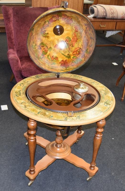 Globe Revolving drinks cabinet 100x60cm - Image 3 of 4