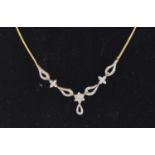Diamond 9ct gold necklace, boxed