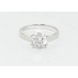 18ct white gold diamond solitaire of approx 1.45ct size N