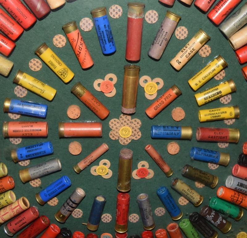 Glazed and framed display of shotgun cartridges from 1927-1987. Around 80 cartridges displayed in - Image 2 of 3