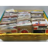 LARGE BOX OF SINGLE POP RECORDS. These mainly are from the sixties and consist of many hits from
