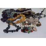 Selection of agate and pearl bracelets