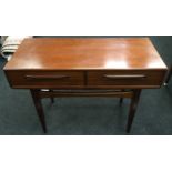 G Plan "Fresco" console/hallway table fitted with two drawers. Has G Plan label 106x46x74cm.