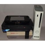 Vintage video gaming systems to include a Nintendo Entertainment System, PlayStation 2, Xbox 360,