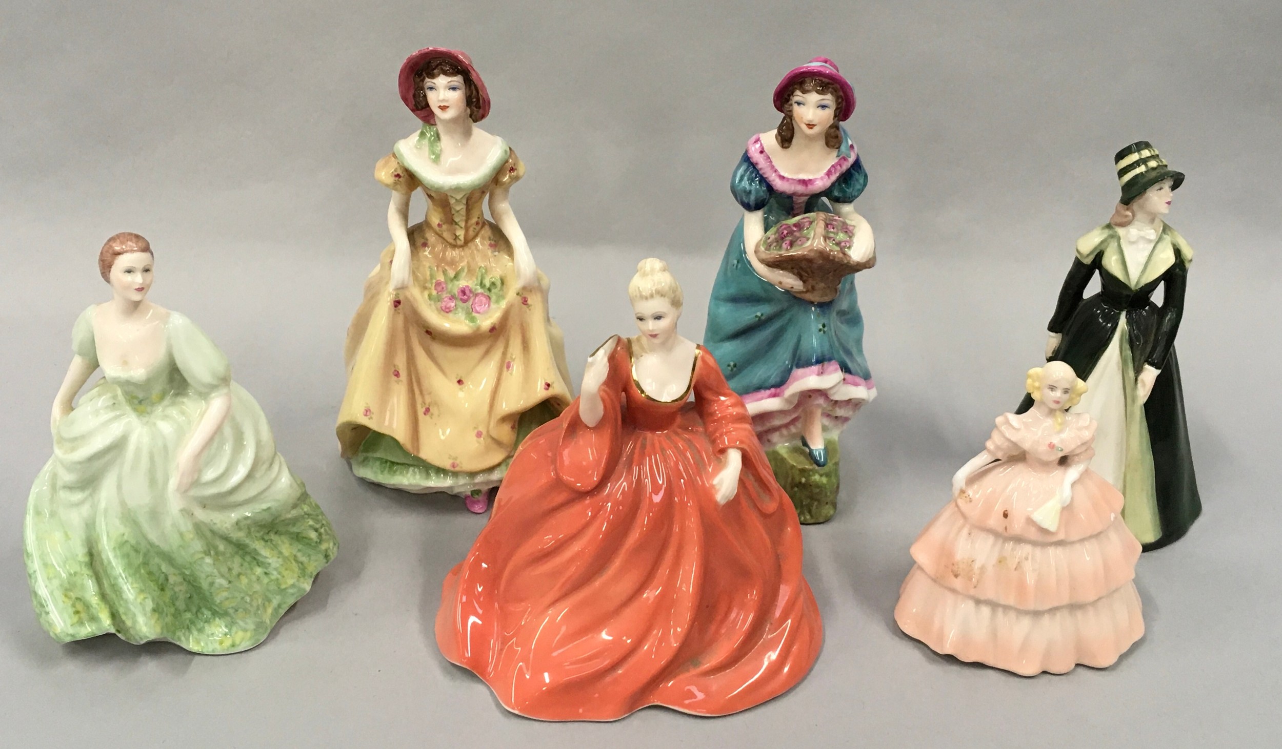 Coalport porcelain lady figures to include "Natalie", "Minuettes-Summertine", "Penelope", "