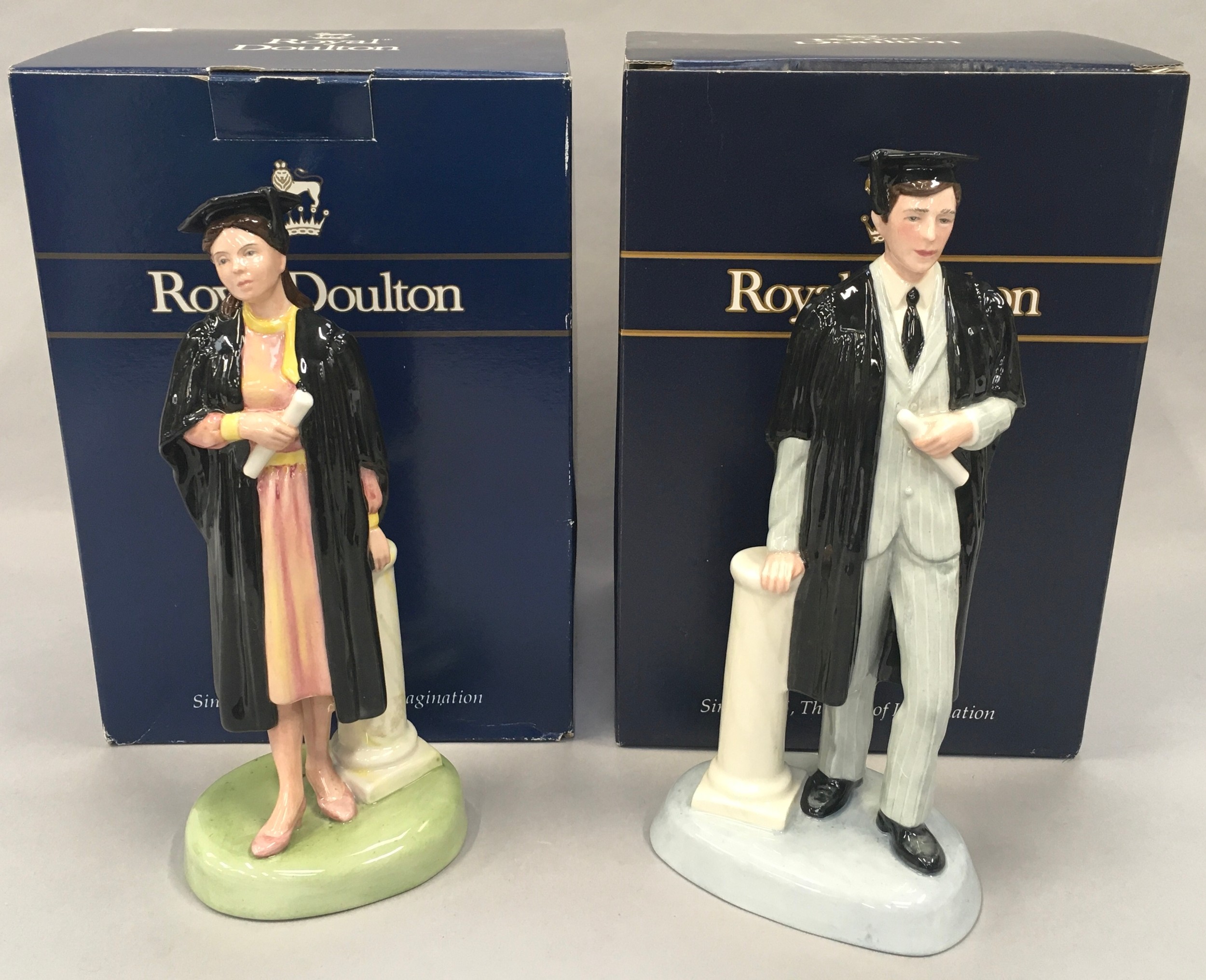 The Royal Doulton Figurine The Graduate HN3017 together with The Graduate HN3016, boxed