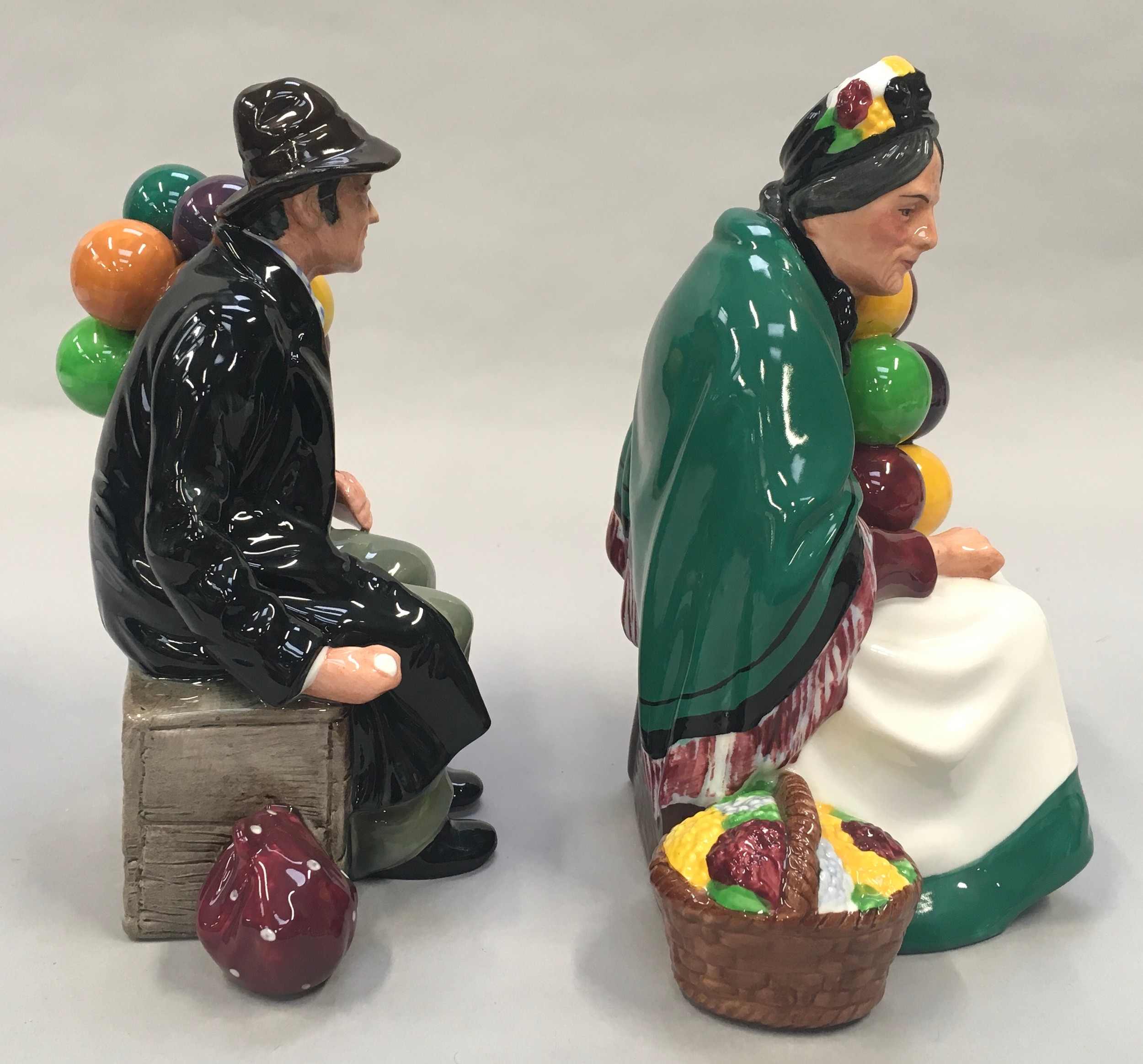 Royal Doulton Figurine The Old Balloon seller HN1315 together with The Balloon Man HN1954, Boxed - Image 5 of 6