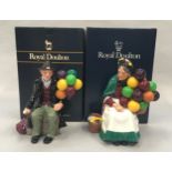 Royal Doulton Figurine The Old Balloon seller HN1315 together with The Balloon Man HN1954, Boxed