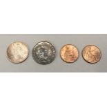 Victoria 1887 half crown, 1887 florin, 1899-1901 half pennies
