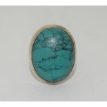 Huge turquoise 925 silver ring size Q 1/2.