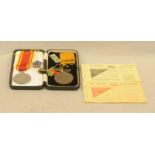 ARP Fire Department medals and two motor fuel ration books