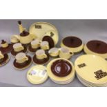 Carlton wear dinner/tea service unusual design yellow/brown