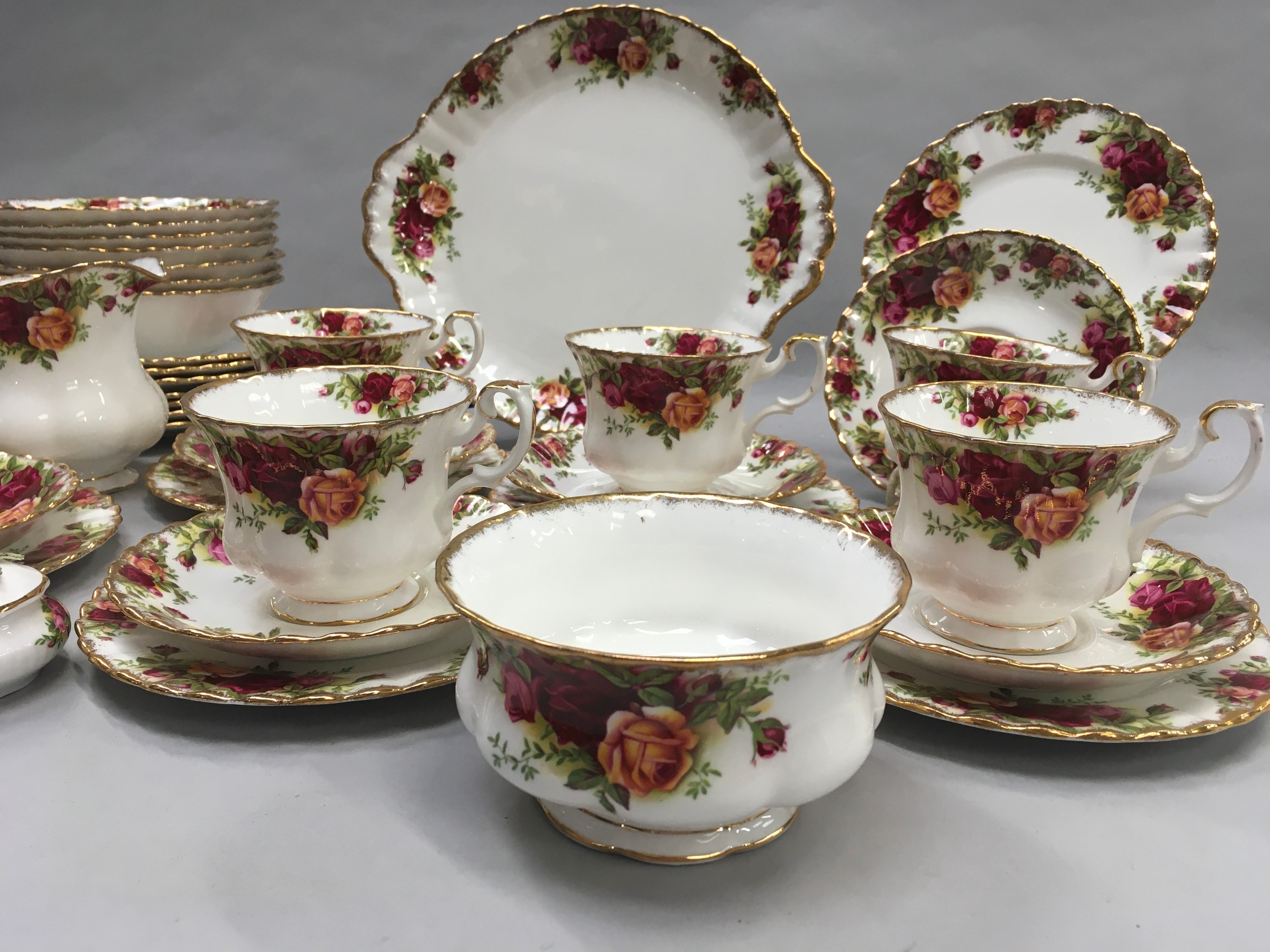 Royal Albert "Old Country Roses" seven place tea and sandwich set. 40 pieces in total. Unused and - Image 4 of 6