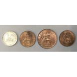 Edward VII 1902 shilling , 1905 penny ,1908-1909 half pennies