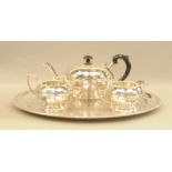 Silver plated tea set and tray