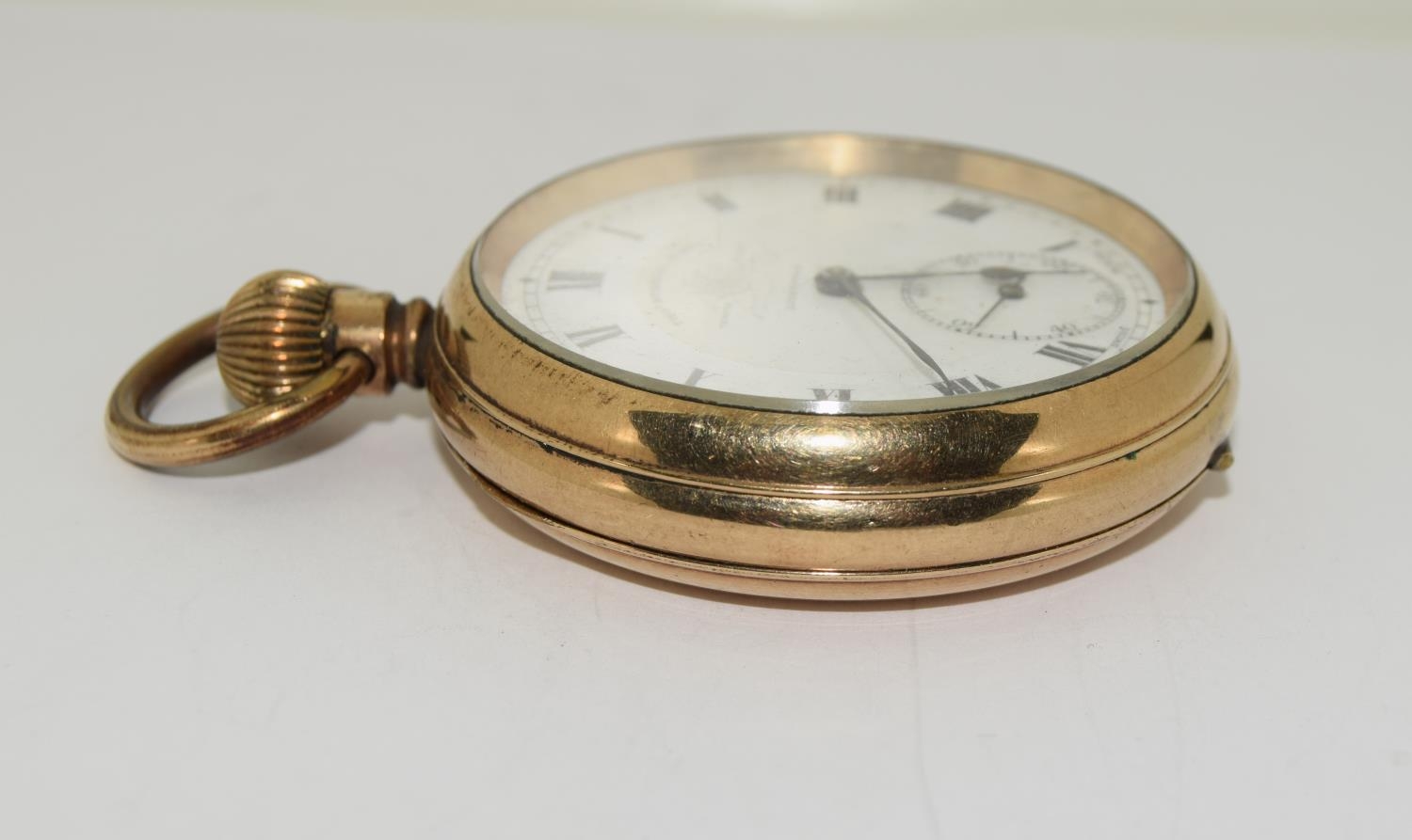 Thomas Russell Liverpool working gold colour pocket watch. - Image 2 of 6