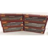Six boxed GMR/Airfix Crimson OO Gauge coaches - 4 x 54208-9 Centenary Comp. BR and 2 x 54210-2 Brake