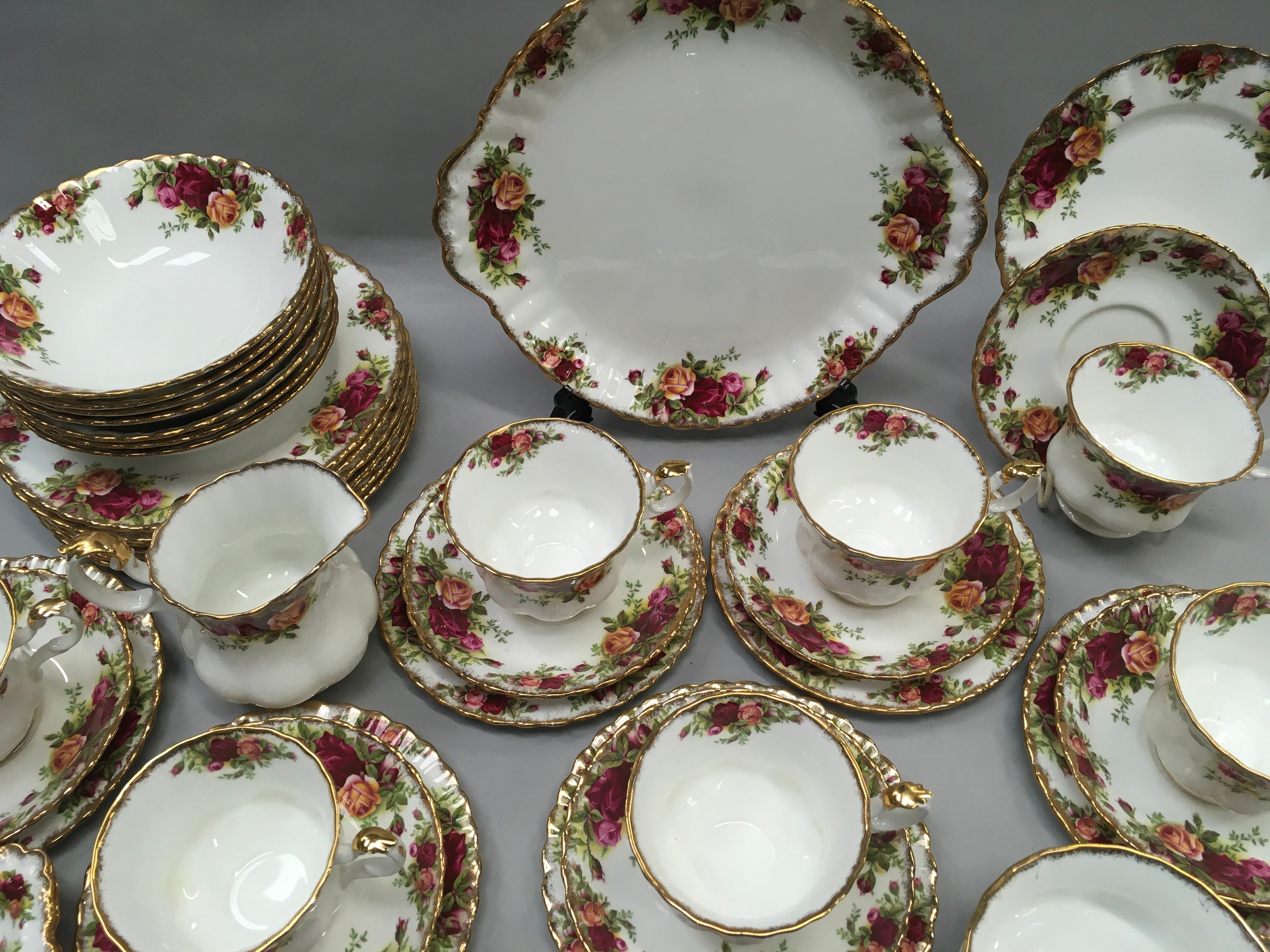 Royal Albert "Old Country Roses" seven place tea and sandwich set. 40 pieces in total. Unused and - Image 2 of 6