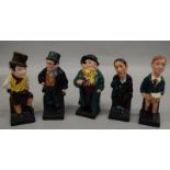 Royal Doulton miniature figurines to include Oliver Twist, Bill Sikes, Tony Weller, Stiggins and Sam