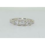 9ct white gold ladies diamond trilogy ring h/m for 0.5ct size R