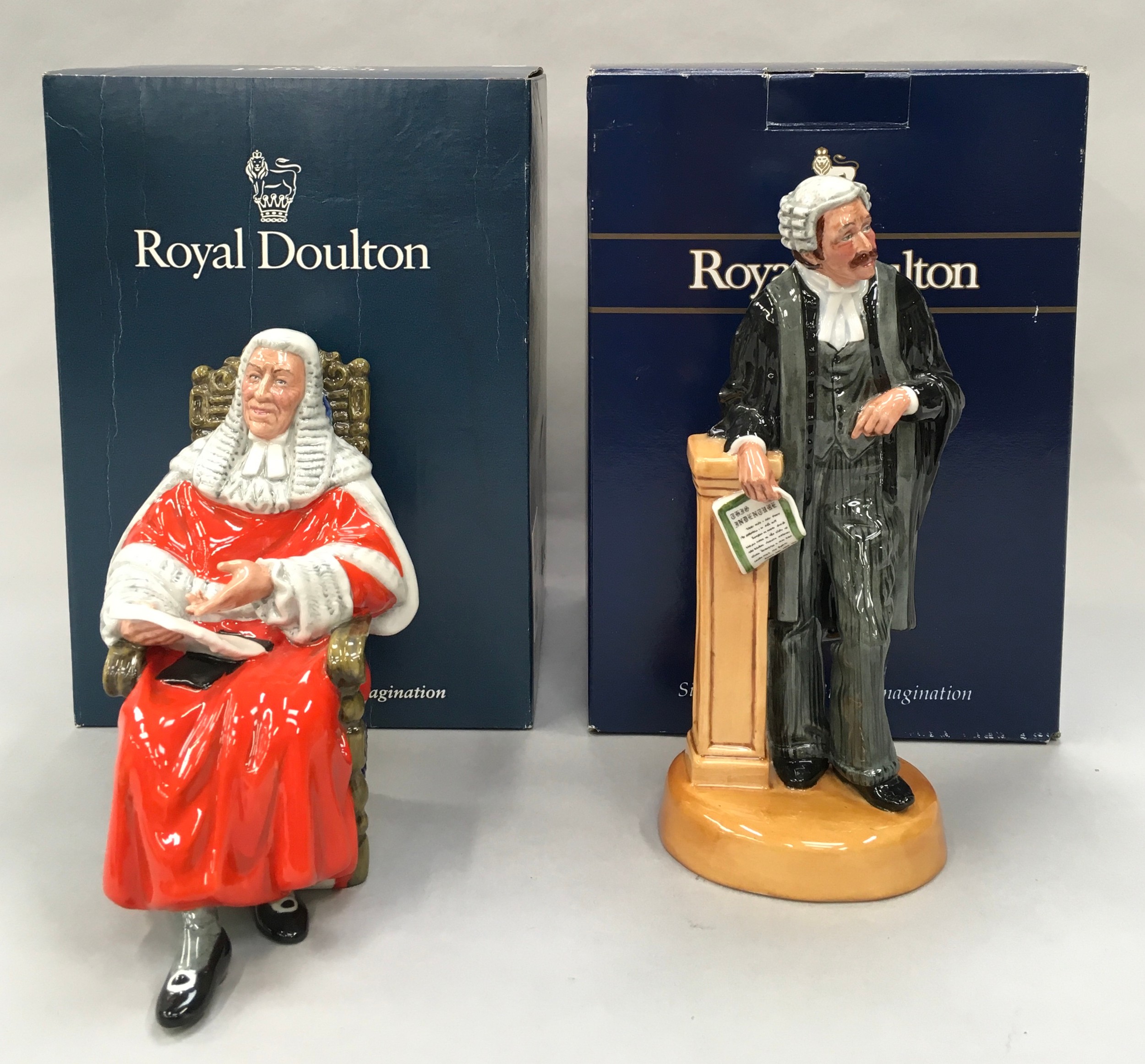 Royal Doulton Figurine The Lawyer HN3041 together with The Judge HN2443, boxed