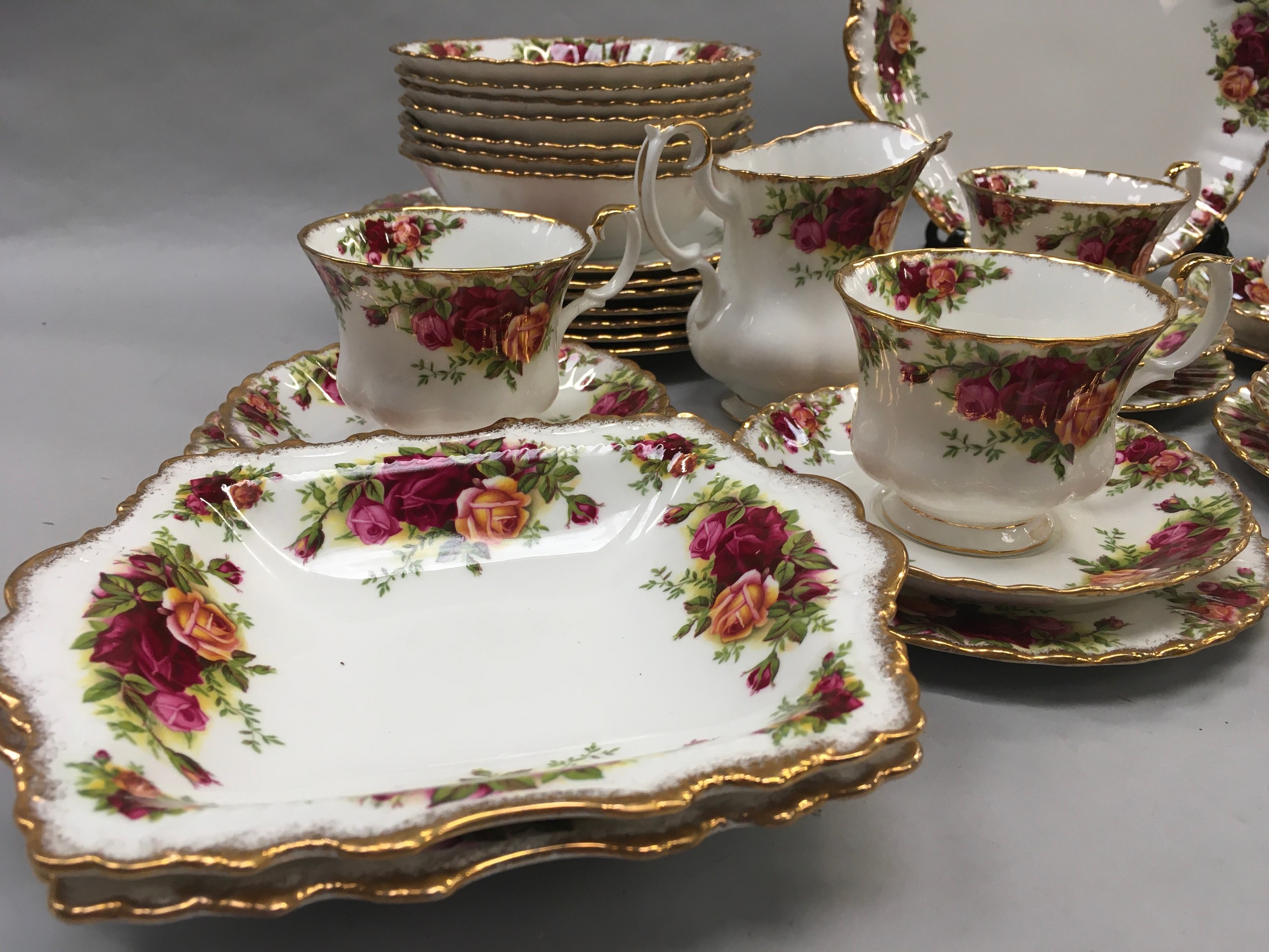 Royal Albert "Old Country Roses" seven place tea and sandwich set. 40 pieces in total. Unused and - Image 3 of 6