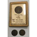 James Bayly a draper 1795 Poole trade token and 2 1652 Bristol trade tokens