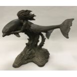 Heredities sculpture of the Mermaid and the dolphin 30x40x20cm
