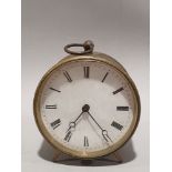 Round brass standing bulk head clock 9cm diameter