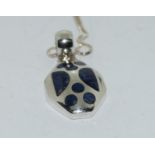 Lapis Lazuli 925 silver scarab beetle pendant.