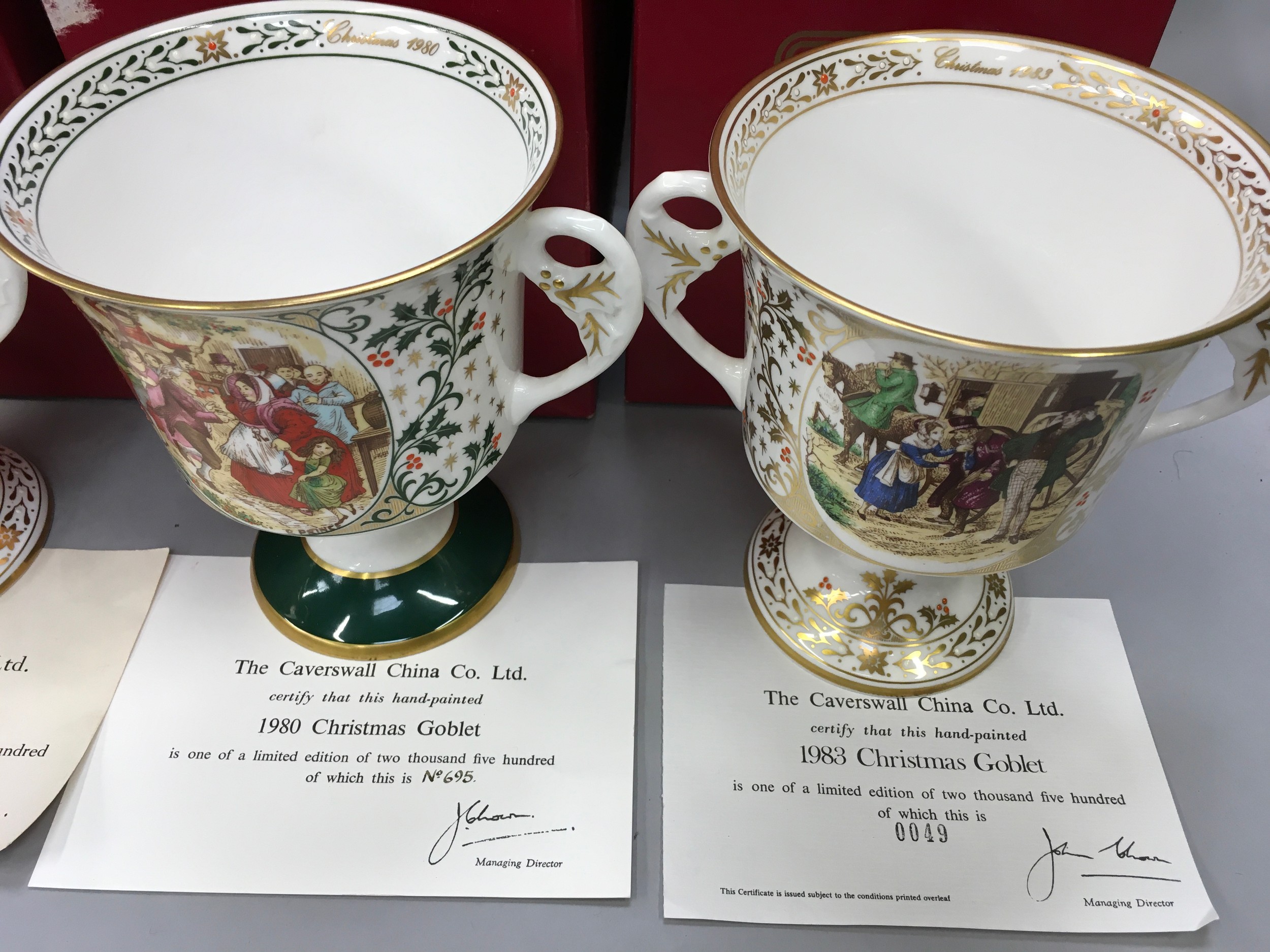 The Cavershall China Co. Ltd. : Six limited Edition Christmas Goblets. - Image 4 of 6