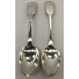 Pair of silver hallmarked serving spoons 160g.