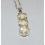 925 silver jelly opal trilogy pendant