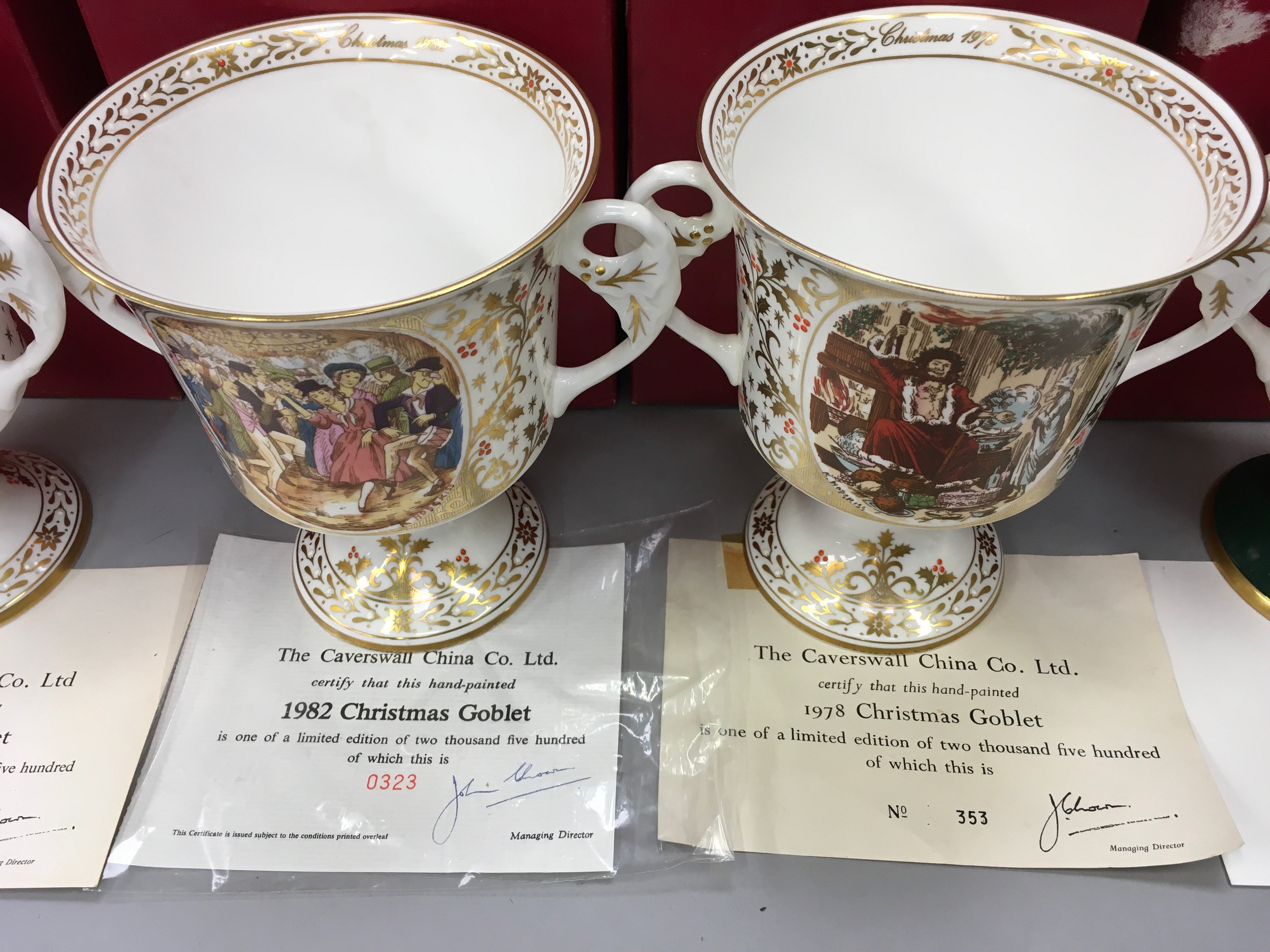 The Cavershall China Co. Ltd. : Six limited Edition Christmas Goblets. - Image 3 of 6