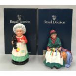 Royal Doulton Figurine Silks and Ribbons HN2017 together with Old Mother Hubbard DNR3, Boxed