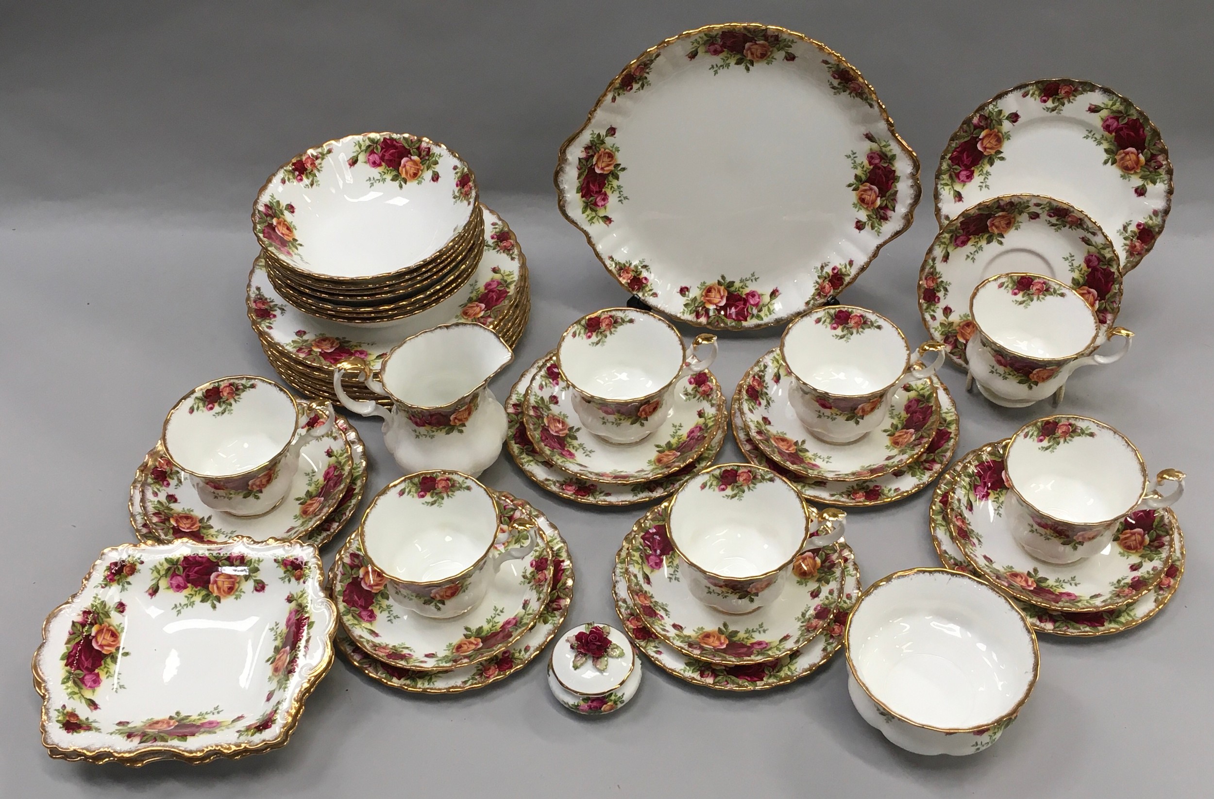 Royal Albert "Old Country Roses" seven place tea and sandwich set. 40 pieces in total. Unused and - Image 6 of 6