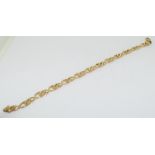 9ct gold ladies flat link bracelet 6gm