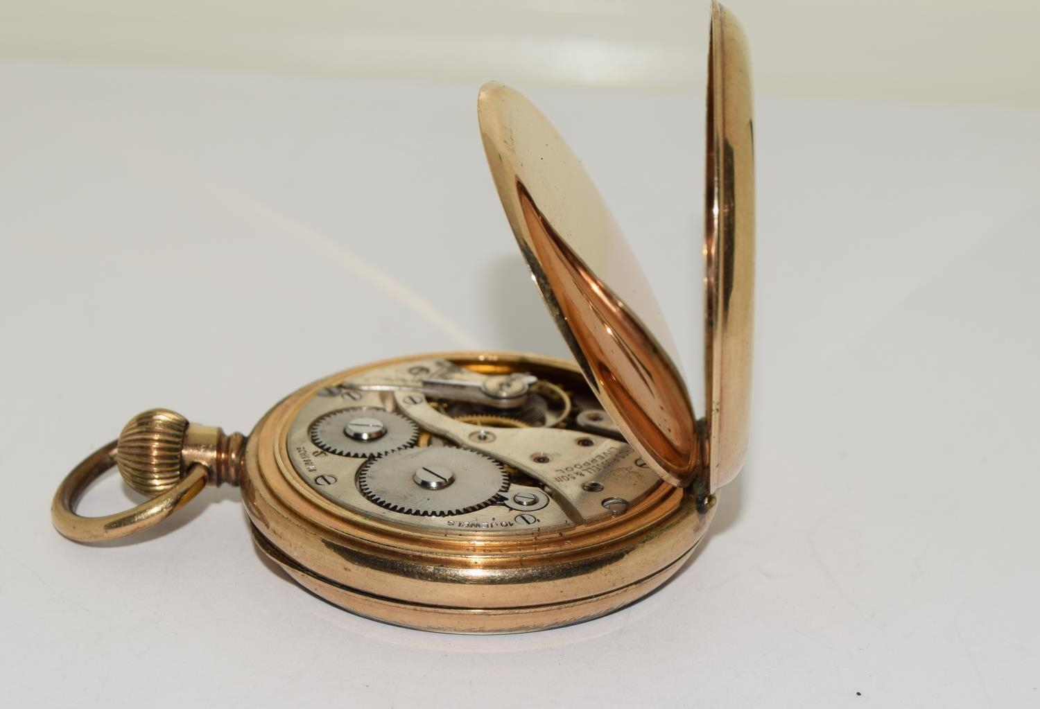 Thomas Russell Liverpool working gold colour pocket watch. - Image 5 of 6