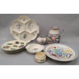 Poole pottery together with 4 items of Honiton