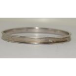 Silver love bracelet diamond set bangle 8cm in diameter