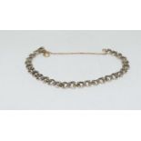 A Victorian Approx. 1870's silver on gold bracelet set with approx 70 diamonds, has had a modern