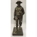 Bronzed figure of 18c sailor 40cm tall