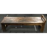 17th century solid elm pig bench 183x48x67cm