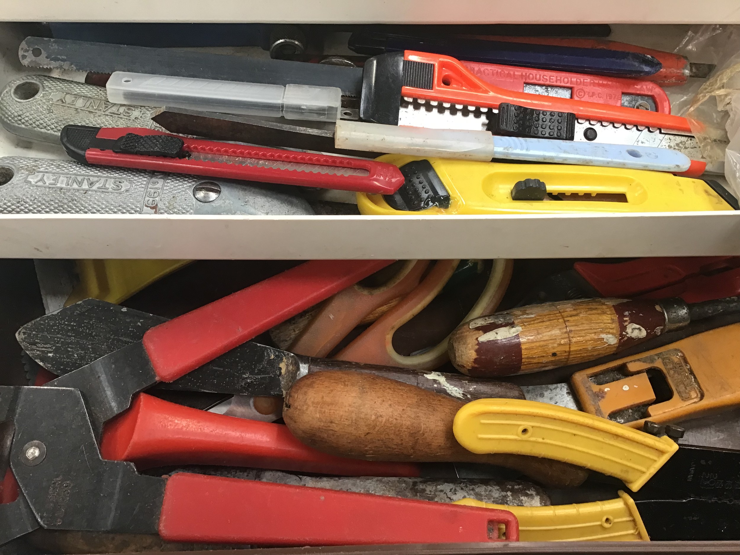 3 plastic tool boxes with various tools. - Image 2 of 4